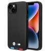 Etui BMW BMHMP14S22PTDK iPhone 14 / 15 / 13 6.1 czarny/black Leather Stamp Tricolor Magsafe